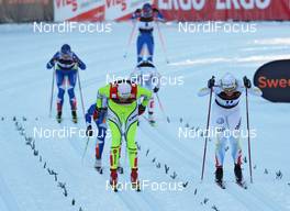 17.01.2010, Otepaeae, Estland (EST): group, in front l-r: Petra Majdic (SLO), Fischer, Rottefella, Alpina, One Way, Hanna Falk (SWE), Atomic, Swix, Craft  - FIS world cup cross-country, individual sprint, Otepaeae (EST). www.nordicfocus.com. © Hemmersbach/NordicFocus. Every downloaded picture is fee-liable.
