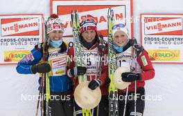 06.03.2010, Lahti, Finland (FIN): (l-r) Justyna Kowalczyk (POL), Marit Bjoergen (NOR), Therese Johaug (NOR)  - FIS world cup cross-country, pursuit women, Lahti (FIN). www.nordicfocus.com. © Laiho/NordicFocus. Every downloaded picture is fee-liable.