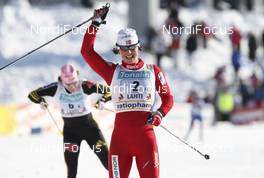 07.03.2010, Lahti, Finland (FIN): Marit Bjoergen (NOR), Fischer  - FIS world cup cross-country, 4x5km women, Lahti (FIN). www.nordicfocus.com. © Laiho/NordicFocus. Every downloaded picture is fee-liable.