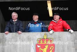 13.03.2010, Holmenkollen, Norway (NOR): group, l-r: Fabian Stang (NOR), mayor of Oslo, Harald V. (NOR), King of Norway, Sverre M. Seeberg (NOR), President of the Norwegian Ski Federation - FIS world cup cross-country, 30km women, Holmenkollen (NOR). www.nordicfocus.com. © Hemmersbach/NordicFocus. Every downloaded picture is fee-liable.
