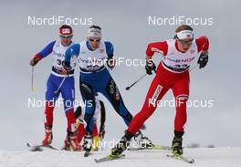 13.03.2010, Holmenkollen, Norway (NOR): group, in front Astrid Jacobsen (NOR), Fischer, Rottefella, Swix, behind Laure Barthelemy (FRA), Fischer, Salomon, Swix, Odlo  - FIS world cup cross-country, 30km women, Holmenkollen (NOR). www.nordicfocus.com. © Hemmersbach/NordicFocus. Every downloaded picture is fee-liable.
