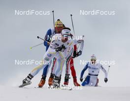 13.03.2010, Holmenkollen, Norway (NOR):  group, in front Anders Soedergren (SWE), Fischer, Salomon, Craft, behind Pietro Piller Cottrer (ITA), Rossignol, Rottefella, One Way, Yoko  - FIS world cup cross-country, 50km men, Holmenkollen (NOR). www.nordicfocus.com. © Hemmersbach/NordicFocus. Every downloaded picture is fee-liable.