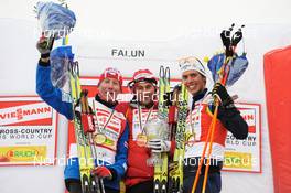 19.03.2010, Falun, Sweden (SWE): l-r: Lukas Bauer (CZE), Fischer, Rottefella, Alpina, Swix, Toko, Petter Northug (NOR), Fischer, Rottefella, Alpina, Ski Go, Swix, Marcus Hellner (SWE), Fischer, Salomon, Exel, Craft  - FIS world cup cross-country, cups, Falun (SWE). www.nordicfocus.com. Â© Felgenhauer/NordicFocus. Every downloaded picture is fee-liable.