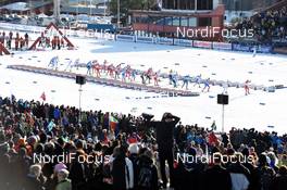 20.03.2010, Falun, Sweden (SWE): racers passing the crowded stadium of Falun - FIS world cup cross-country, pursuit men, Falun (SWE). www.nordicfocus.com. © Felgenhauer/NordicFocus. Every downloaded picture is fee-liable.