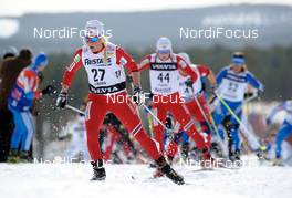 20.03.2010, Falun, Sweden (SWE): Therese Johaug (NOR), Fischer, Salomon, Swix, leading the pack - FIS world cup cross-country, pursuit women, Falun (SWE). www.nordicfocus.com. © Felgenhauer/NordicFocus. Every downloaded picture is fee-liable.