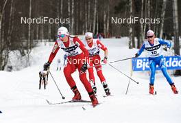 20.03.2010, Falun, Sweden (SWE): l-r: Celine Brun-Lie (NOR), Fischer, Rottefella, Alpina, Swix, Marthe Kristoffersen (NOR), Atomic, Swix, Salomon, Olga Savialova (RUS), Atomic, Rottefella, Alpina, Swix, adidas  - FIS world cup cross-country, pursuit women, Falun (SWE). www.nordicfocus.com. © Felgenhauer/NordicFocus. Every downloaded picture is fee-liable.