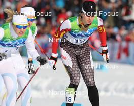 17.02.2010, Whistler, Canada (CAN): group, l-r: Anna Olsson (SWE), Fischer, Salomon, Magdalena Pajala (SWE), Chandra Crawford (CAN), Fischer, Rottefella, Swix  - Olympic Winter Games Vancouver 2010, cross-country, individual sprint, Whistler (CAN). www.nordicfocus.com. © NordicFocus. Every downloaded picture is fee-liable.