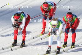 17.02.2010, Whistler, Canada (CAN):l-r: Justyna Kowalczyk (POL), Fischer, Salomon, Swix, Celine Brun-Lie (NOR), Fischer, Rottefella, Alpina, Swix, Anna Olsson, (SWE), Fischer, Salomon,Marit Bjoergen (NOR), Fischer, Rottefella, Swix - Olympic Winter Games Vancouver 2010, cross-country, individual sprint, Whistler (CAN). www.nordicfocus.com. © NordicFocus. Every downloaded picture is fee-liable.