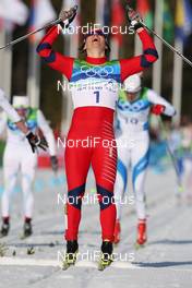 17.02.2010, Whistler, Canada (CAN): todays winner Marit Bjoergen (NOR), Fischer, Rottefella, Swix  - Olympic Winter Games Vancouver 2010, cross-country, individual sprint, Whistler (CAN). www.nordicfocus.com. © NordicFocus. Every downloaded picture is fee-liable.