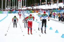 28.02.2010, Whistler, Canada (CAN): Petter Northug (NOR), Fischer, Rottefella, Alpina, Ski Go, Swix  wins the sprint agains Axel Teichmann (GER), Madshus, Rottefella, Swix, adidas, Toko - Olympic Winter Games Vancouver 2010, cross-country, mass men, Whistler (CAN). www.nordicfocus.com. © NordicFocus. Every downloaded picture is fee-liable.