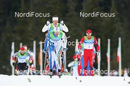 28.02.2010, Whistler, Canada (CAN): Valerio Checchi (ITA), Fischer, Salomon, Swix, Rudy Project leads a group - Olympic Winter Games Vancouver 2010, cross-country, mass men, Whistler (CAN). www.nordicfocus.com. © NordicFocus. Every downloaded picture is fee-liable.