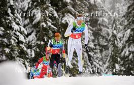 24.02.2010, Whistler, Canada (CAN): l-r: Jens Filbrich (GER), Rossignol, Rottefella, One Way, adidas, Daniel Rickardsson (SWE), Fischer, Salomon, Swix  - Olympic Winter Games Vancouver 2010, cross-country, 4x10km men, Whistler (CAN). www.nordicfocus.com. © NordicFocus. Every downloaded picture is fee-liable.