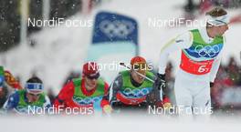 24.02.2010, Whistler, Canada (CAN): Group  Daniel Rickardsson (SWE), Fischer, Salomon, Swix behind Jens Filbrich (GER), Rossignol, Rottefella, One Way, adidas   - Olympic Winter Games Vancouver 2010, cross-country, 4x10km men, Whistler (CAN). www.nordicfocus.com. © NordicFocus. Every downloaded picture is fee-liable.
