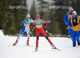 25.02.2010, Whistler, Canada (CAN): l-r: Silvia Rupil (ITA), Ski Trab, Rottefella, Alpina, Leki, Kristin Stoermer Steira (NOR), Madshus, Salomon, One Way, Swix  - Olympic Winter Games Vancouver 2010, cross-country, 4x5km women, Whistler (CAN). www.nordicfocus.com. © NordicFocus. Every downloaded picture is fee-liable.