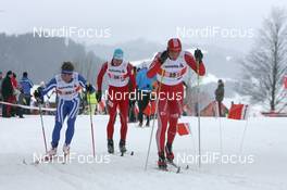 17.01.2010, Marbach, Switzerland (SUI): Noe Tuefer (SUI) leads Roger Gerber (SUI) and Andrea Florinett (SUI) - Swiss National Championships 2010, cross-country, relay men, Marbach (SUI). www.nordicfocus.com. © Manzoni/NordicFocus. Every downloaded picture is fee-liable.