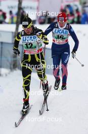 21.11.2010, Gaellivare, Sweden (SWE): group, in front: Anouk Faivre Picon (FRA), Madshus, Salomon, Swix, One Way, behind Sofia Bleckur (SWE) - FIS world cup cross-country, 4x5km women, Gaellivare (SWE). www.nordicfocus.com. © Hemmersbach/NordicFocus. Every downloaded picture is fee-liable.