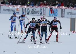21.11.2010, Gaellivare, Sweden (SWE): feature, last change, l-r: Italy, Finnland, Germany - FIS world cup cross-country, 4x5km women, Gaellivare (SWE). www.nordicfocus.com. © Hemmersbach/NordicFocus. Every downloaded picture is fee-liable.
