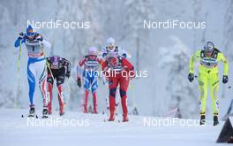26.11.2010, Kuusamo, Finland (FIN): l-r: Marianna Longa (ITA), Fischer, Salomon, One Way, Vibeke W. Skofterud (NOR), Fischer, Rottefella, Alpina, One Way, Swix, Katja Visnar (SLO), Fischer, Rottefella  - FIS world cup cross-country, individual sprint, Kuusamo (FIN). www.nordicfocus.com © Felgenhauer/NordicFocus. Every downloaded picture is fee-liable.
