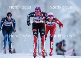 26.11.2010, Kuusamo, Finland (FIN): Stefanie Boehler (GER), Rossignol, Rottefella, Alpina, One Way, adidas, leads the race - FIS world cup cross-country, individual sprint, Kuusamo (FIN). www.nordicfocus.com © Felgenhauer/NordicFocus. Every downloaded picture is fee-liable.