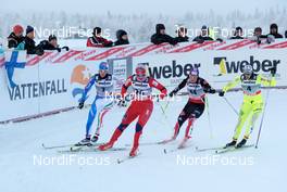26.11.2010, Kuusamo, Finland (FIN): l-r: Marianna Longa (ITA), Fischer, Salomon, One Way, Vibeke W. Skofterud (NOR), Fischer, Rottefella, Alpina, One Way, Swix, Nicole Fessel (GER), Rossignol, Rottefella, Alpina, One Way, adidas, Katja Visnar (SLO), Fischer, Rottefella  - FIS world cup cross-country, individual sprint, Kuusamo (FIN). www.nordicfocus.com © Felgenhauer/NordicFocus. Every downloaded picture is fee-liable.