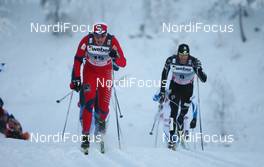 26.11.2010, Kuusamo, Finland (FIN) : (l-r) Ola Vigen Hattestad (NOR), Fischer, Andrew Newell (USA), Fischer, Salomon Rottefella, Swix  - FIS world cup cross-country, individual sprint, Kuusamo (FIN). www.nordicfocus.com. © Laiho/NordicFocus. Every downloaded picture is fee-liable.