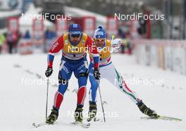 04.12.2010, Duesseldorf, Germany (GER): Group, l-r: Alexei Petukhov (RUS), Fischer, Fulvio Scola (ITA), Fischer, One Way, Rottefella  - FIS world cup cross-country, individual sprint, Duesseldorf (GER). www.nordicfocus.com. © Hemmersbach/NordicFocus. Every downloaded picture is fee-liable.