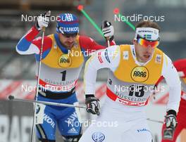 04.12.2010, Duesseldorf, Germany (GER): group, l-r: Alexei Petukhov (RUS), Fischer, Emil Joensson (SWE), Fischer, Salomon, Craft, Swix  - FIS world cup cross-country, individual sprint, Duesseldorf (GER). www.nordicfocus.com. © Hemmersbach/NordicFocus. Every downloaded picture is fee-liable.