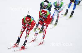 14.02.2010, Whistler, Canada (CAN):l-r: Johnny Spillane (USA), Atomic, Todd Lodwick (USA), Atomic, Jason Lamy-Chappuis (FRA), Fischer, Rottefella, Odlo  - Olympic Winter Games Vancouver 2010, nordic combined, individual gundersen HS106/10km, Whistler (CAN). www.nordicfocus.com. © NordicFocus. Every downloaded picture is fee-liable.