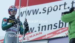 03.01.2010, Innsbruck, Austria (AUT): Janne Ahonen (FIN), Atomic  - FIS world cup ski jumping, four hills tournament, individual HS130, Innsbruck (AUT). www.nordicfocus.com. © Domanski/NordicFocus. Every downloaded picture is fee-liable.