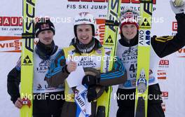 07.03.2010, Lahti, Finland (FIN): (l-r) Adam Malysz (POL), Simon Ammann (SUI), Thomas Morgenstern (AUT)  - FIS world cup ski jumping, individual HS130, Lahti (FIN). www.nordicfocus.com. © Laiho/NordicFocus. Every downloaded picture is fee-liable.