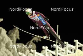 27.11.2010, Kuusamo, Finland (FIN): Radik Zhaparov (KAZ), fluege.de  - FIS world cup ski jumping, team HS142, Kuusamo (FIN). www.nordicfocus.com. Â© Felgenhauer/NordicFocus. Every downloaded picture is fee-liable.