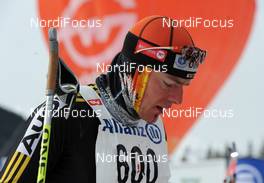 24.01.2010, Lienz, Austria (AUT): Jens Filbrich (GER), bleeding at the finish area - FIS Marathon Cup Dolomitenlauf, Lienz (AUT). www.nordicfocus.com. © Felgenhauer/NordicFocus. Every downloaded picture is fee-liable.