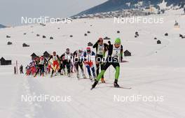 24.01.2010, Lienz, Austria (AUT): Jerry Ahrlin (SWE), Madshus, One Way, leading the top group - FIS Marathon Cup Dolomitenlauf, Lienz (AUT). www.nordicfocus.com. © Felgenhauer/NordicFocus. Every downloaded picture is fee-liable.
