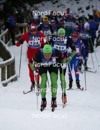 31.01.2010, Val di Fiemme, Italy (ITA): 1st group at the uphill of Soraga, in front Jerry Ahrlin (SWE)  - FIS Marathon Cup Marcialonga, Val di Fiemme (ITA). www.nordicfocus.com. © Hemmersbach/NordicFocus. Every downloaded picture is fee-liable.
