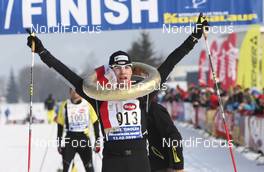 13.02.2010, St. Johann, Austria (AUT): Winner Manuel Schnurrer (GER) 50km classic race - Int. Tiroler Koasaloppet, St. Johann (AUT). www.nordicfocus.com. © Laiho/NordicFocus. Every downloaded picture is fee-liable.
