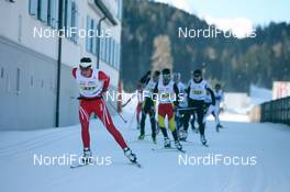 14.03.2010, Scuol, Switzerland (SUI): Lukas Ebner (GER), Salomon leads a group - FIS Marathon Cup Engadin Skimarathon, Scuol (SUI). www.nordicfocus.com. © Manzoni/NordicFocus. Every downloaded picture is fee-liable.
