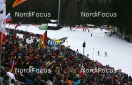 12.01.2011, Ruhpolding, Germany (GER): Biathlon Feature: Stadium overview with unidentified atheltes - IBU world cup biathlon, individual men, Ruhpolding (GER). www.nordicfocus.com. © Manzoni/NordicFocus. Every downloaded picture is fee-liable.