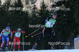 16.01.2011, Ruhpolding, Germany (GER): Christian Stebler (SUI), Rossignol, Rottefella, ODLO - IBU world cup biathlon, pursuit men, Ruhpolding (GER). www.nordicfocus.com. © Manzoni/NordicFocus. Every downloaded picture is fee-liable.