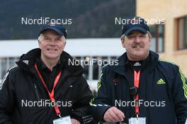 15.01.2011, Ruhpolding, Germany (GER): Anders Besseberg (NOR), president of IBU, International Biathlon Union and Franz Berger (AUT), IBU race director - IBU world cup biathlon, sprint women, Ruhpolding (GER). www.nordicfocus.com. © Manzoni/NordicFocus. Every downloaded picture is fee-liable.