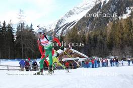 23.01.2011, Antholz, Italy (ITA): Sergey Novikov (BLR), Fischer, Rottefella - IBU world cup biathlon, relay men, Antholz (ITA). www.nordicfocus.com. © Manzoni/NordicFocus. Every downloaded picture is fee-liable.