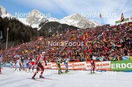 23.01.2011, Antholz, Italy (ITA): Biathlon Feature: Start of the race - IBU world cup biathlon, relay men, Antholz (ITA). www.nordicfocus.com. © Manzoni/NordicFocus. Every downloaded picture is fee-liable.
