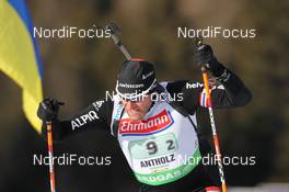23.01.2011, Antholz, Italy (ITA): Matthias Simmen (SUI), Rossignol, Rottefella, Exel, ODLO - IBU world cup biathlon, relay men, Antholz (ITA). www.nordicfocus.com. © Manzoni/NordicFocus. Every downloaded picture is fee-liable.