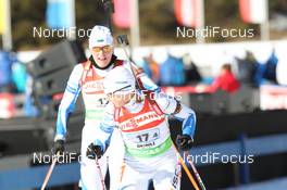 22.01.2011, Antholz, Italy (ITA): Eveli Saue (EST), Madshus, Rottefella, Sirli Hanni (EST), Madshus, Rottefella, Exel - IBU world cup biathlon, relay women, Antholz (ITA). www.nordicfocus.com. © Manzoni/NordicFocus. Every downloaded picture is fee-liable.