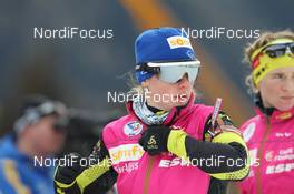 21.01.2011, Antholz, Italy (ITA): Marie Dorin (FRA), Rossignol, Rottefella, OneWay - IBU world cup biathlon, sprint women, Antholz (ITA). www.nordicfocus.com. © Manzoni/NordicFocus. Every downloaded picture is fee-liable.
