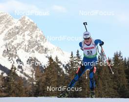 21.01.2011, Antholz, Italy (ITA): Mari Laukkanen (FIN), Fischer, Rottefella, Exel - IBU world cup biathlon, sprint women, Antholz (ITA). www.nordicfocus.com. © Manzoni/NordicFocus. Every downloaded picture is fee-liable.