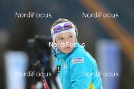 21.01.2011, Antholz, Italy (ITA): Laure Soulie (AND), Fischer, Rottefella, Exel - IBU world cup biathlon, sprint women, Antholz (ITA). www.nordicfocus.com. © Manzoni/NordicFocus. Every downloaded picture is fee-liable.
