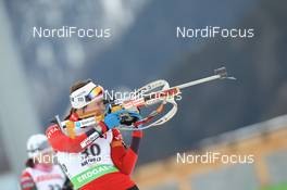21.01.2011, Antholz, Italy (ITA): Ann Kristin Aafedt Flatland (NOR), Madshus, Rottefella, Alpina, Swix, ODLO - IBU world cup biathlon, sprint women, Antholz (ITA). www.nordicfocus.com. © Manzoni/NordicFocus. Every downloaded picture is fee-liable.