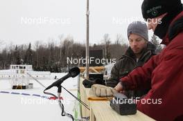 02.02.2011, Presque Isle, United States of America (USA): Biathlon Feature: Installation of an audiance microphone - IBU world cup biathlon, training, Presque Isle (USA). www.nordicfocus.com. © Manzoni/NordicFocus. Every downloaded picture is fee-liable.