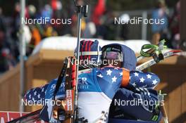 13.02.2011, Fort Kent, United States of America (USA): Lowell Bailey (USA), Rossignol, Rottefella, One Way, Bernd Eisenbichler (GER), High performance director US Biathlon - IBU world cup biathlon, mass men, Fort Kent (USA). www.nordicfocus.com. © Manzoni/NordicFocus. Every downloaded picture is fee-liable.