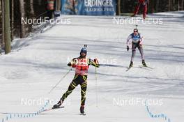 13.02.2011, Fort Kent, United States of America (USA): Martin Fourcade (FRA), Rossignol, Rottefella, OneWay, Odlo, Tomasz Sikora (POL), Fischer, Rottefella,  OneWay - IBU world cup biathlon, mass men, Fort Kent (USA). www.nordicfocus.com. © Manzoni/NordicFocus. Every downloaded picture is fee-liable.